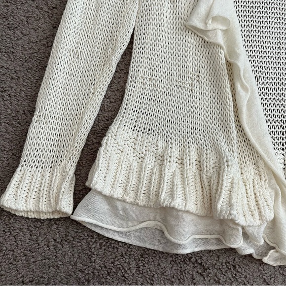 Chico's Open Front Ruffle Trim Open Front Knit Womens 2 (L/12) - Picture 3 of 14